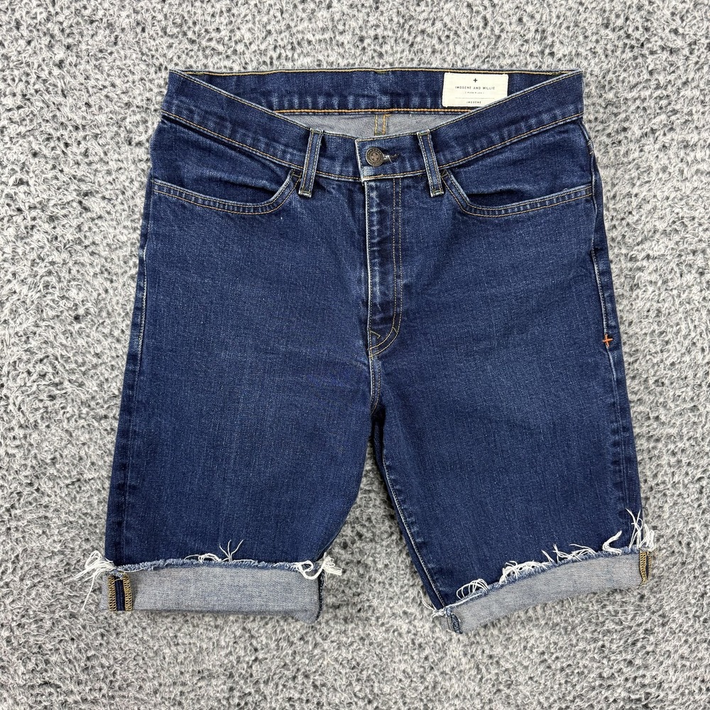 Imogene And Willie Shorts Womens 30 Blue Denim Bermuda Raw Hem Stretch USA